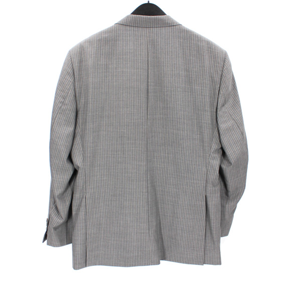Holland & Sherry Savile Row Royal Classic Wool Grey Stripe Suit Jacket 46 Blazer - Picture 4 of 7